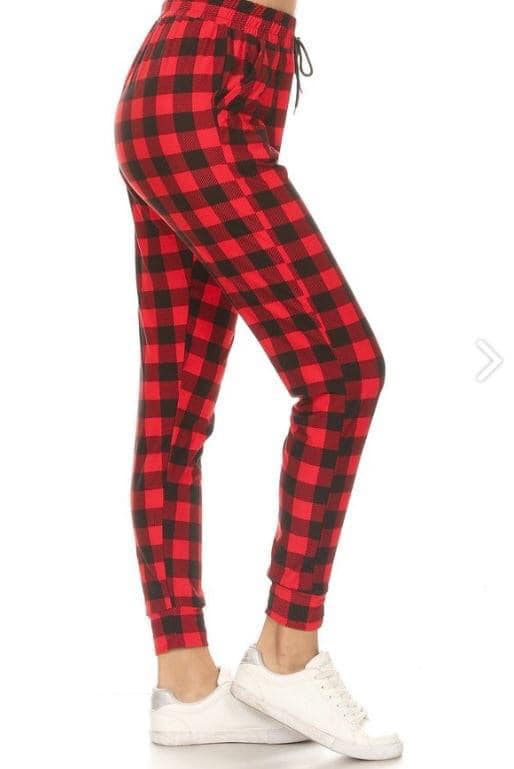 buffalo check joggers